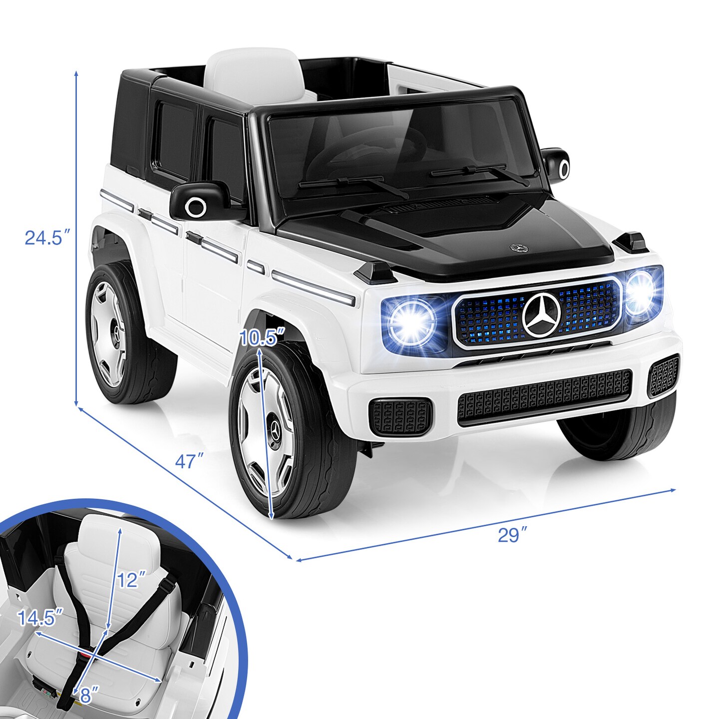 12V Licensed Mercedes-Benz EQG Kids Ride On Car with Remote Control