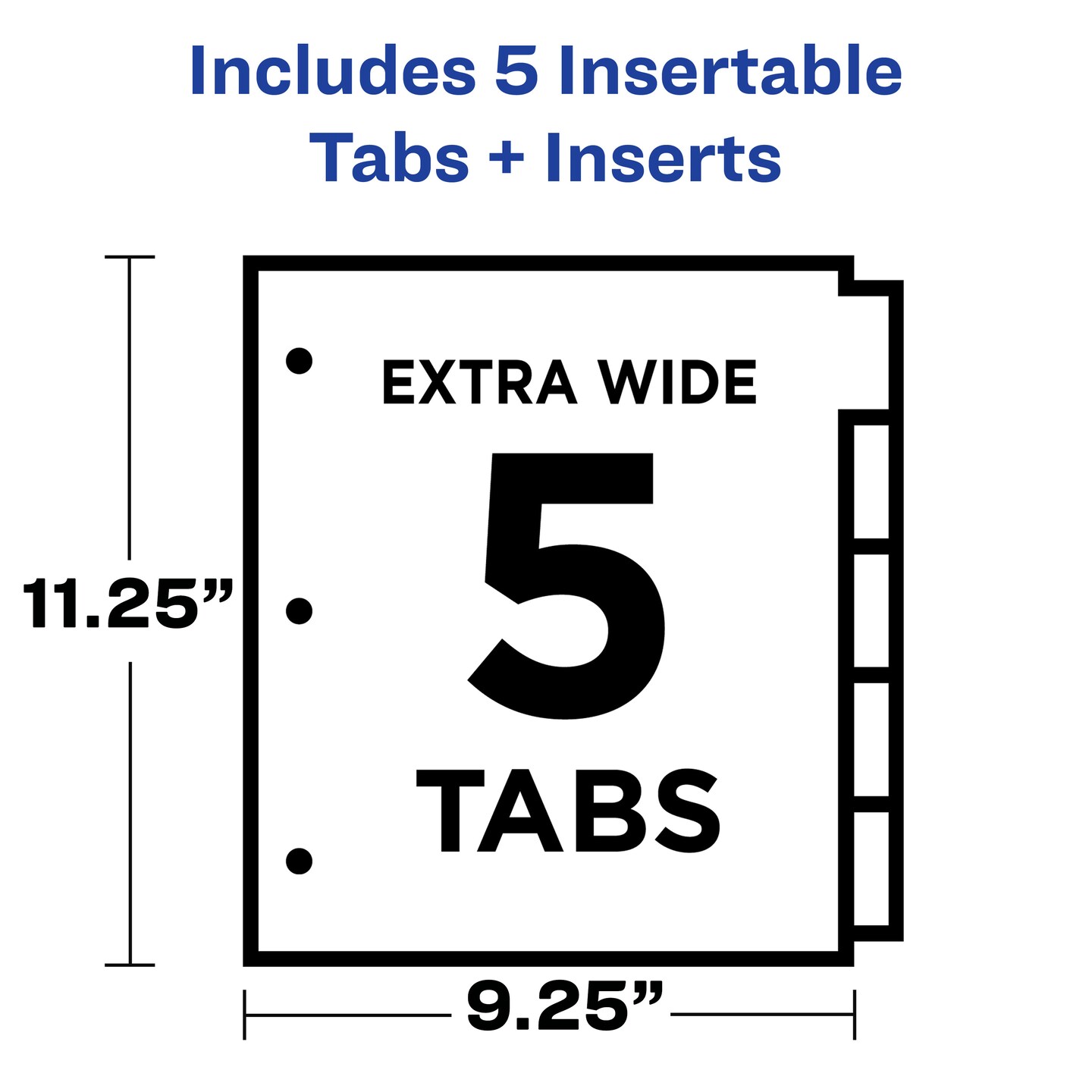Avery Big Tab Dividers for 3 Ring Binders, 5-Tab Set, Two-Pocket Plastic Binder Dividers, Insertable Big Tabs, Multicolor, Works With Sheet Protectors, 1 Set (11906) - 24 Pack