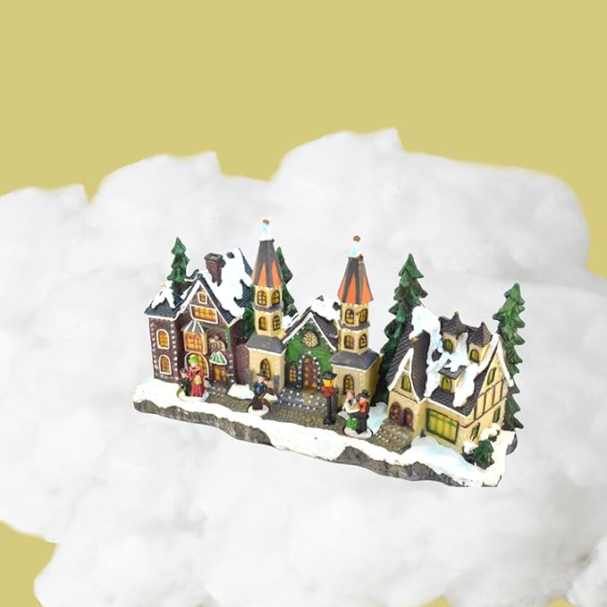 Christmas Village Tree Winter Wonderland Decorations- Multi-Use Cotton-Like Artificial Snow/Fake Cloud for Indoor Snow D&#xE9;cor, Miniature Scene Craft DIY, White Xmas