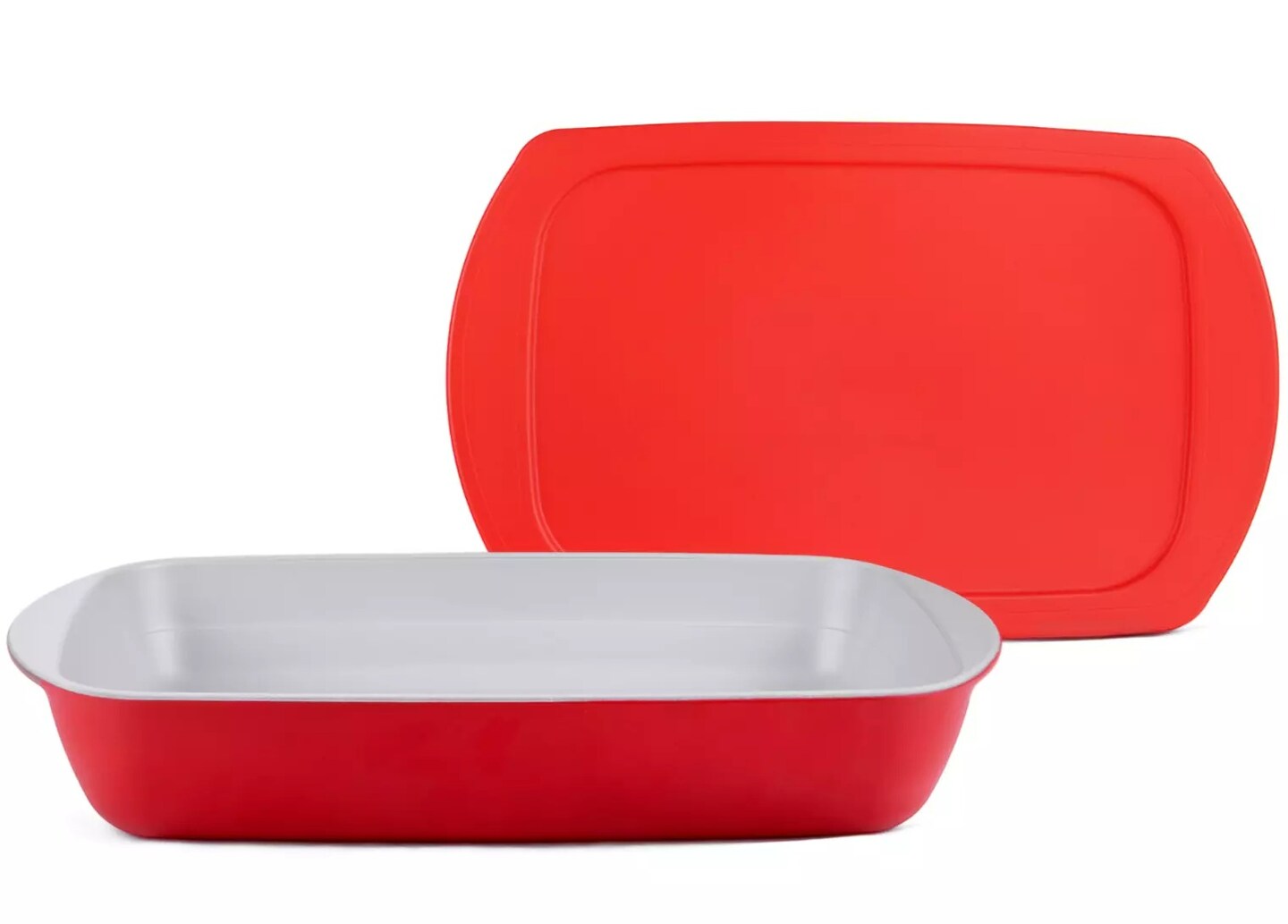 2qt Non-Stick Rectangle Roasting Dish Baker Glass Ceramic Baking Casserole 13x8