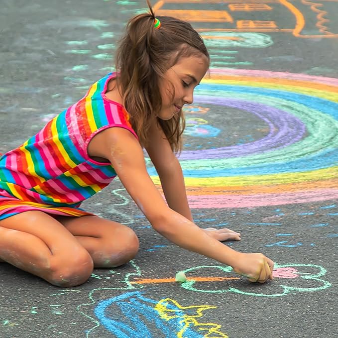 120 PCS Sidewalk Chalks for Kids: 12 Colors Washable Jumbo Chalk Bulk for Outdoor, Party Favors, Classroom, Non-Toxic Dustless Chalk for Toddlers Drawing on Playground, Chalkboard, Great Gift for Kids
