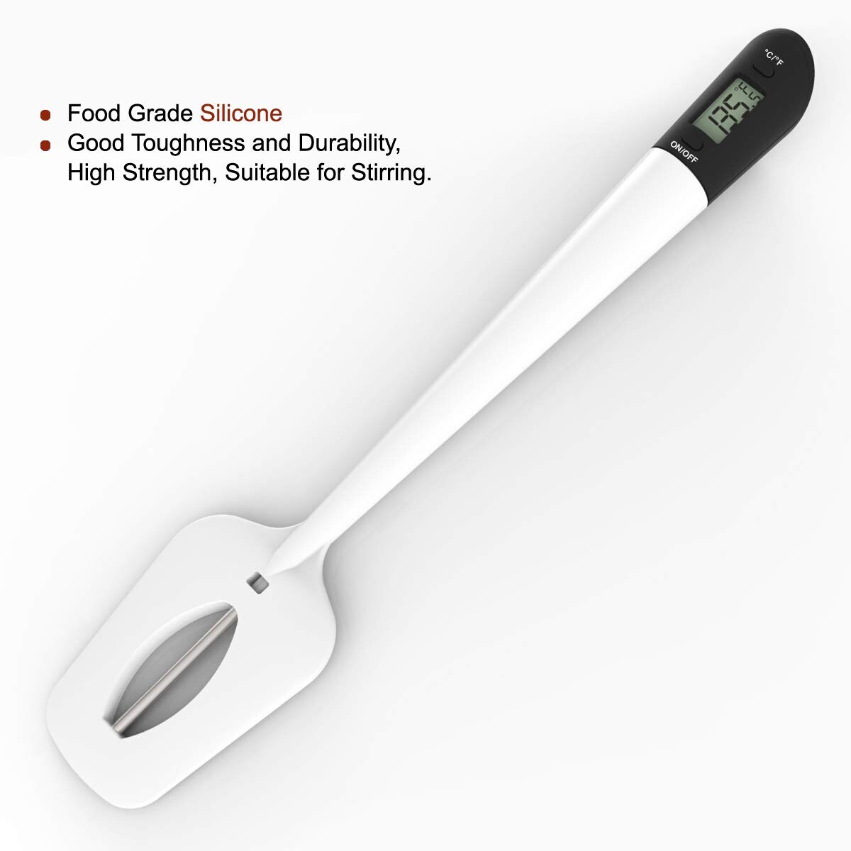 Digital Food Thermometer with Spatula & 9" Probe – Instant-Read Thermometer for Candy, Chocolate, Jam, and Meat, with Pot Clip, BPA-Free Silicone Handle