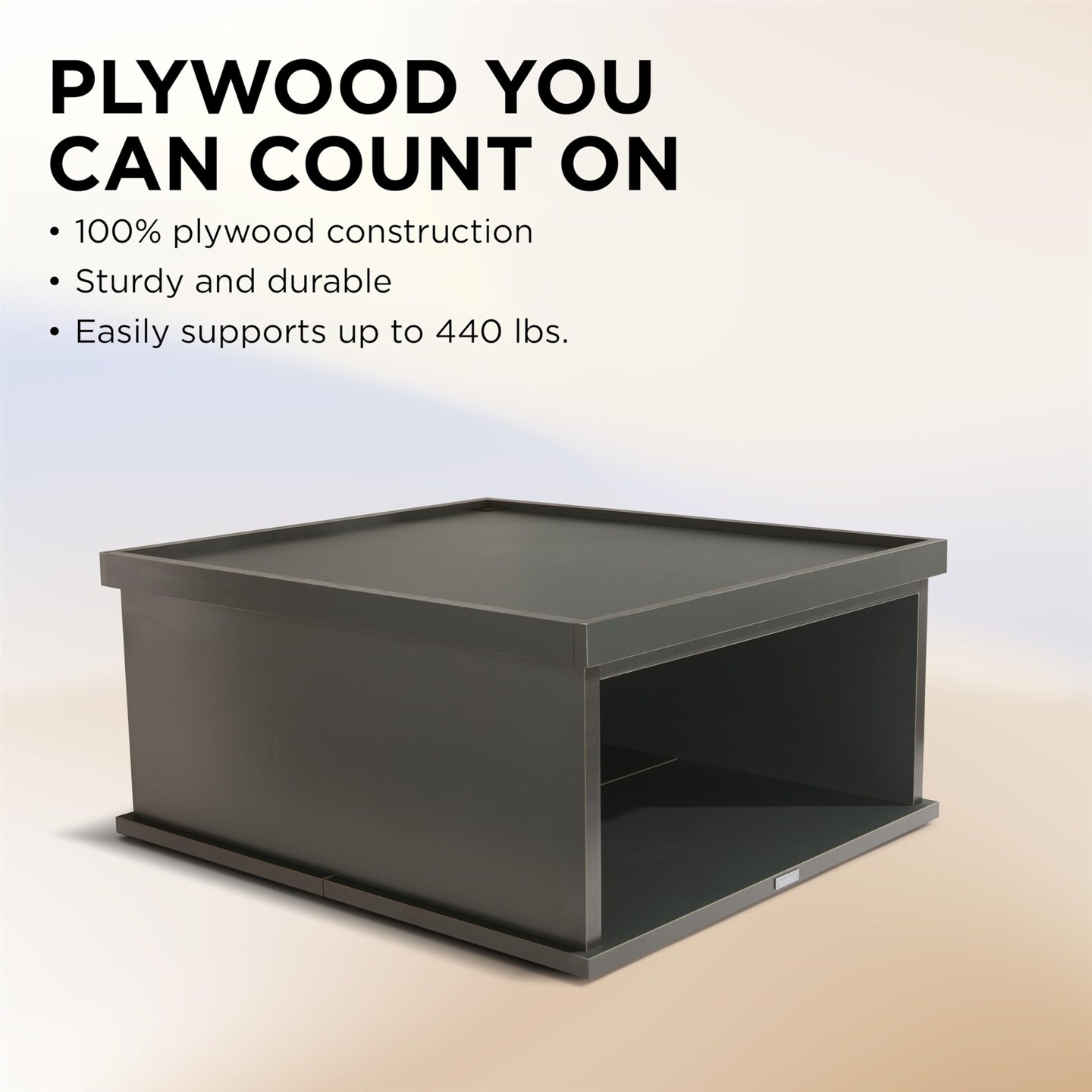 Ivation Wooden Laundry Pedestal (Charcoal) for Washer & Dryer, Universal Fit