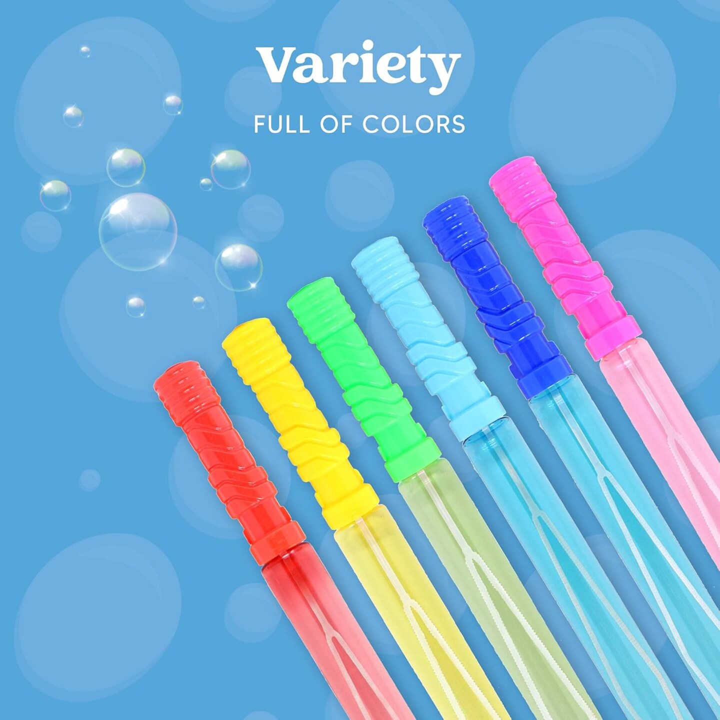 24 Pack 14.6&#x2019;&#x2019; Big Bubble Wands Bulk (2 Dozen) for Summer Toy, Outdoor/Indoor Activity