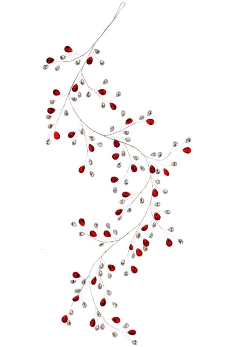 48&#x22; Metal Jewel Garland: Red/Clear