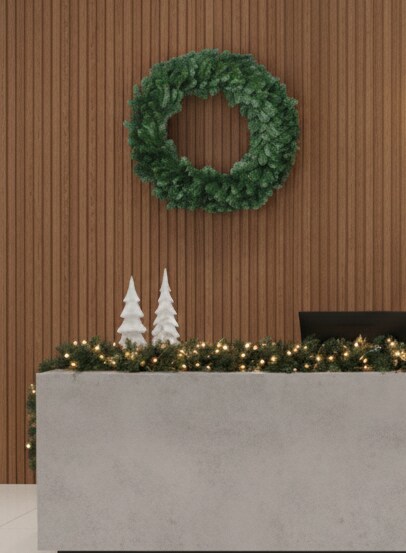 36" Northern Spruce Wreath with 360 Tips - Set of 6, Lush Holiday Decor, Ideal for Christmas Displays & Arrangements - Perfect for Home, Office - 2024 Christmas Collection, Floral Home by Artificial Flowers