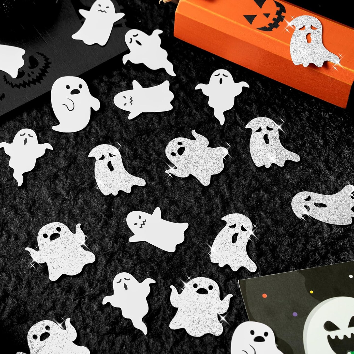 300Pcs Halloween Ghost Confetti Glitter (White)