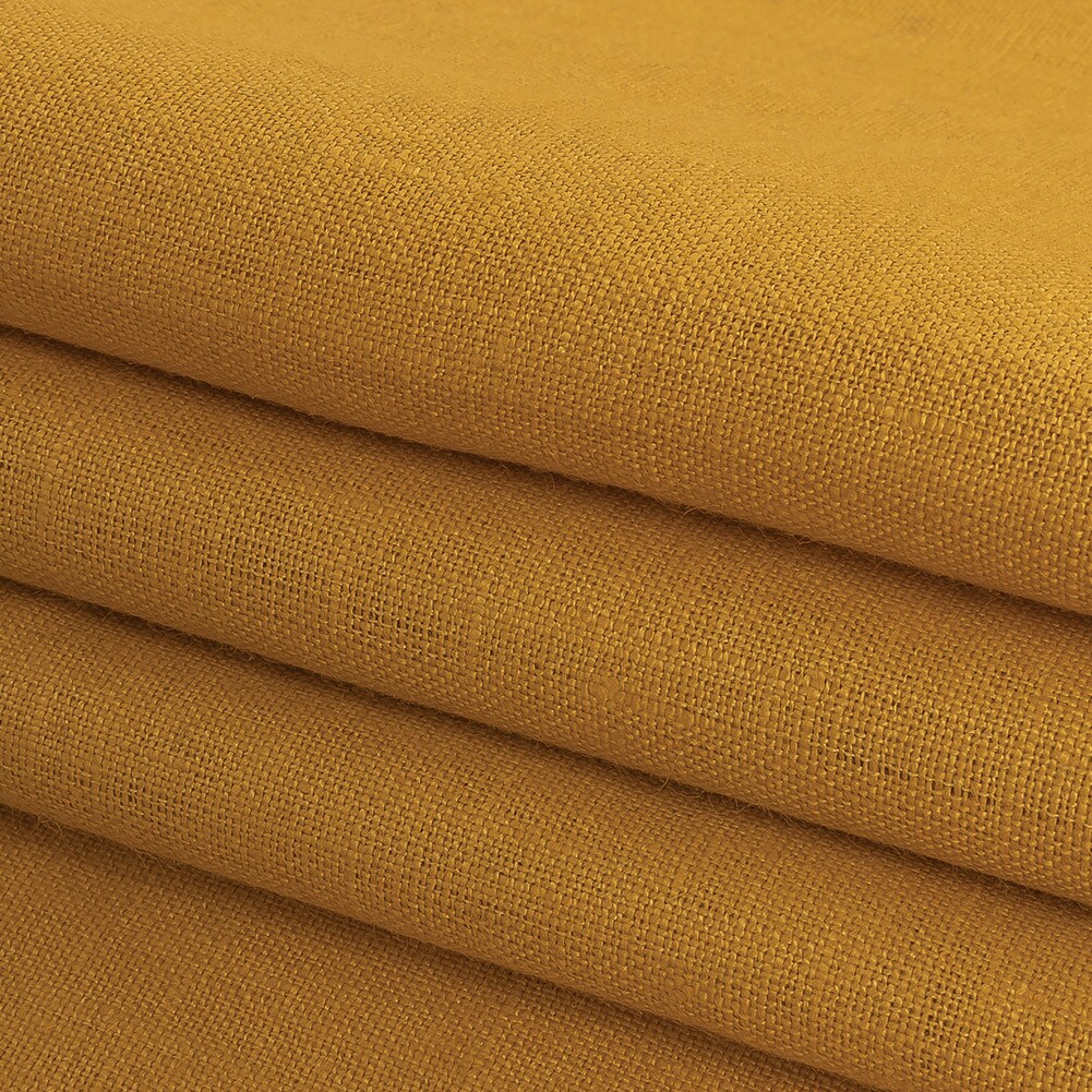 1 Yard Medium Weight Linen Woven Fabric Bright Gold Solid Soft Draping Material 57 inch Width
