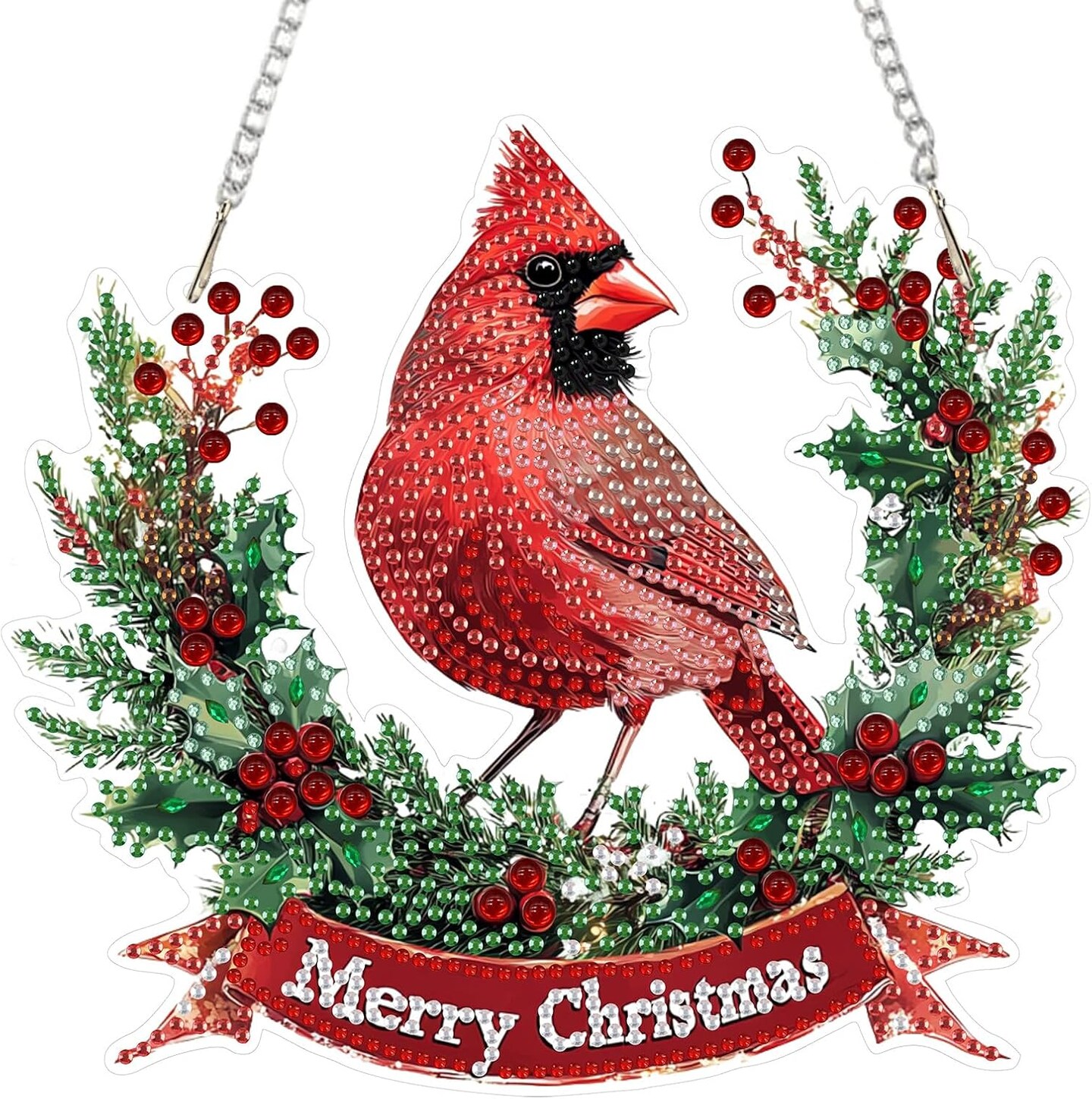 Christmas Bird Hanging Diamond Painting Kit