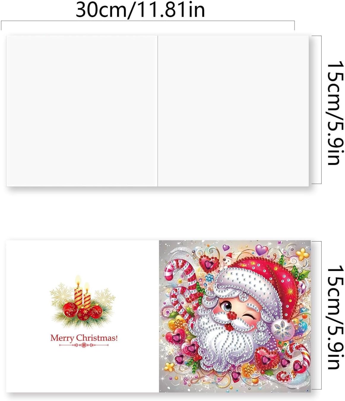 6Pcs Christmas Greeting Card DIY Diamond Art Painting Kit (Christmas 02)