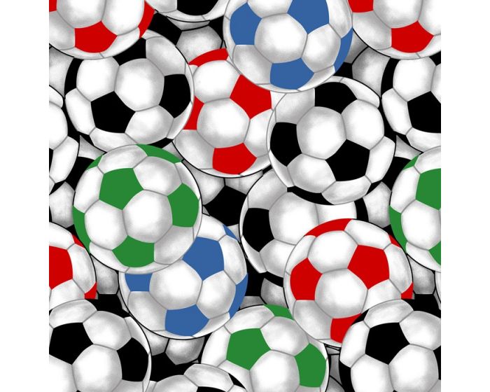 Packed Soccer Balls Cotton Fabric | By the Yard | Sewing and Crafting | 44 inches wide