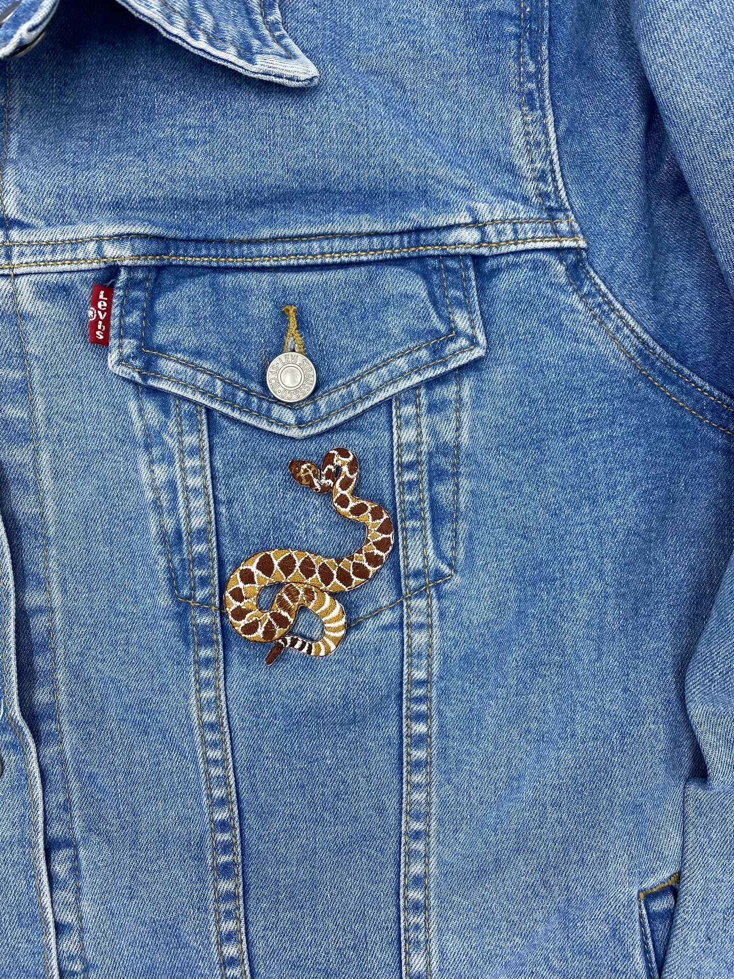 Western Diamondback Rattlesnake Embroidered, Iron on Patch