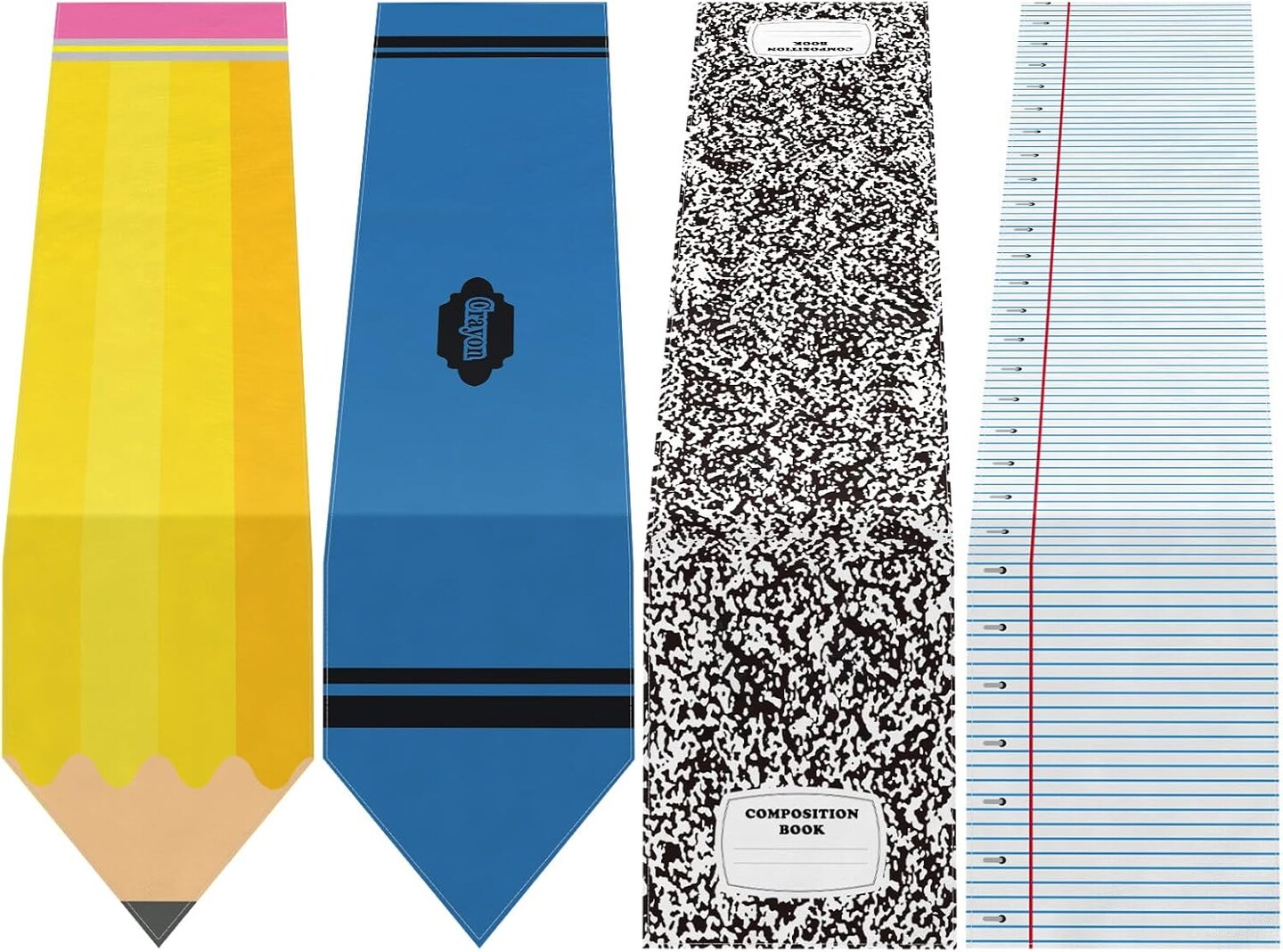 4 Pcs Back to School Decorations Table Runner (Multi Color) 71 x 13 inches