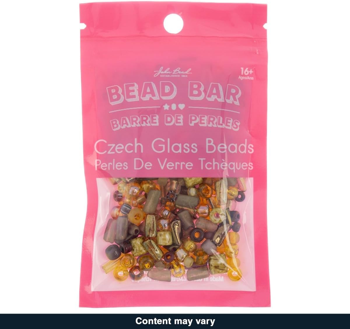 John Bead 50g Assorted Bead Bar Bag Mixed Czech Glass Seed Beads