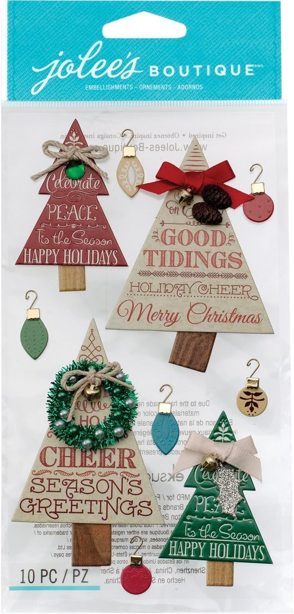 Jolee&#x27;s Boutique Holiday Word Trees Dimensional Stickers