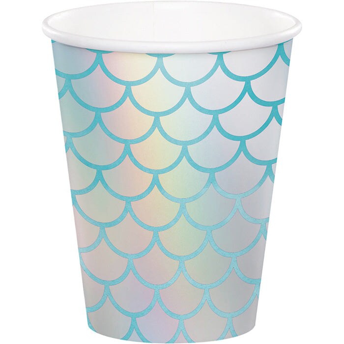 Mermaid Shine Hot/Cold Paper Cups 9 Oz Foil (8/Pkg)