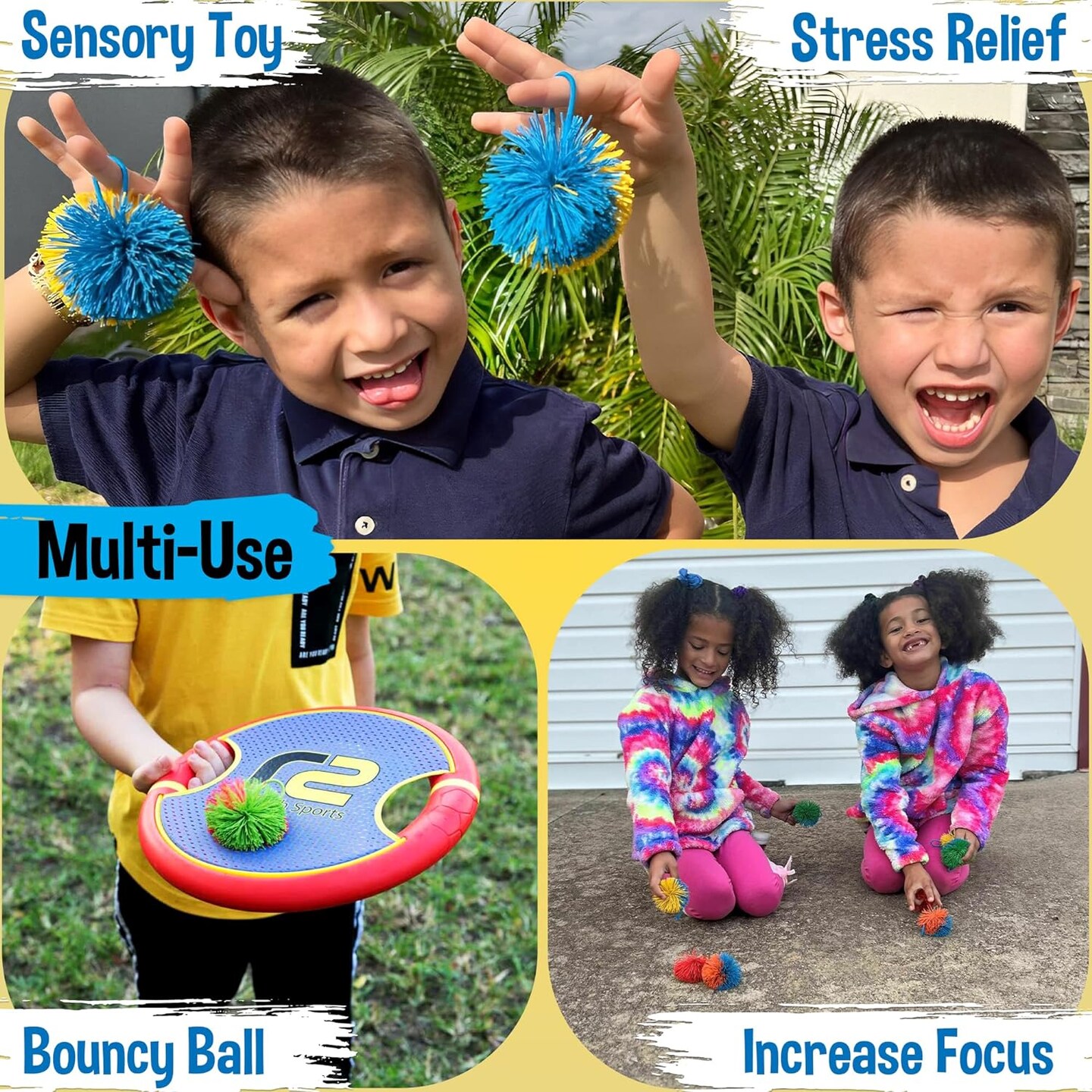 Stringy Balls & Sensory Toys for Kids 8 Pack - Gifts for Kids & Easter Basket Stuffers - 4 5 6 7 8 9 10 + Year Old Gift Ideas - Easter Gifts for Boys & Girls - Kooosh Balls Fidget Toys