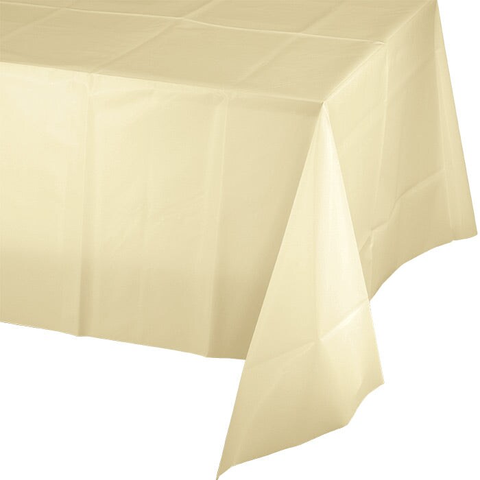 Ivory Tablecover Plastic 54&#x22; X 108&#x22;
