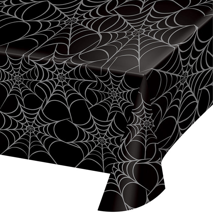 Bulk Pack of 2 Silver Web Plastic Table covers