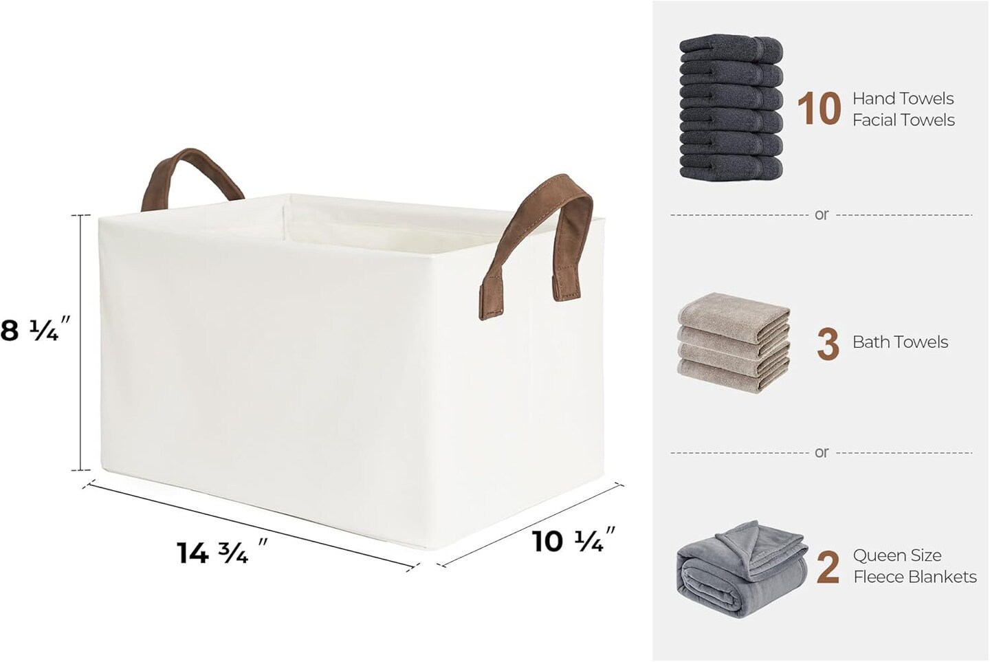 Storage Bins, Fabric Storage Bins for Shelves, Storage Baskets with Metal Frame