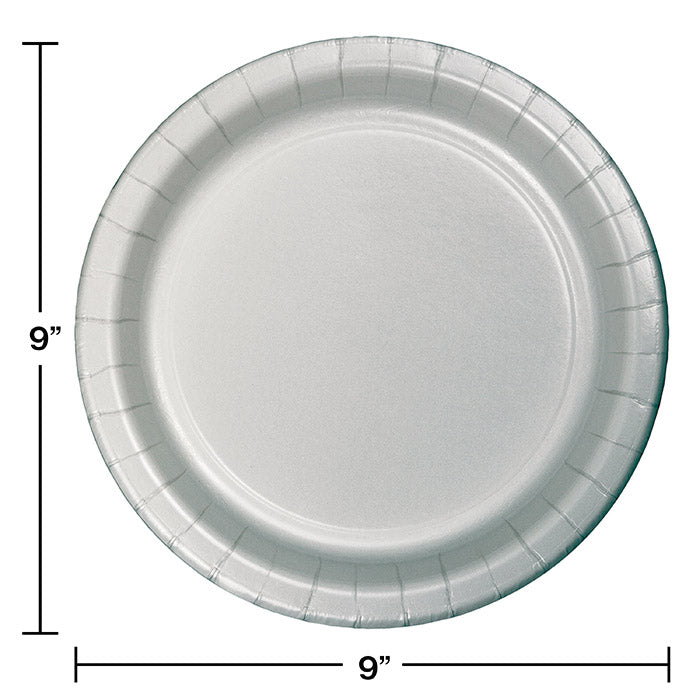Shimmering Silver Paper Plates (24/Pkg)