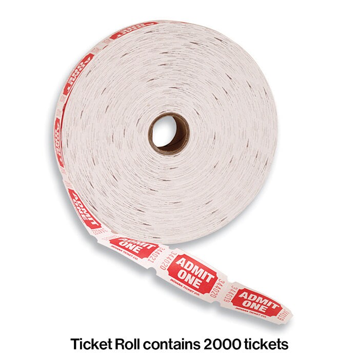 Red/Blue/Orange/Green 50/50 2,000ct Ticket Roll