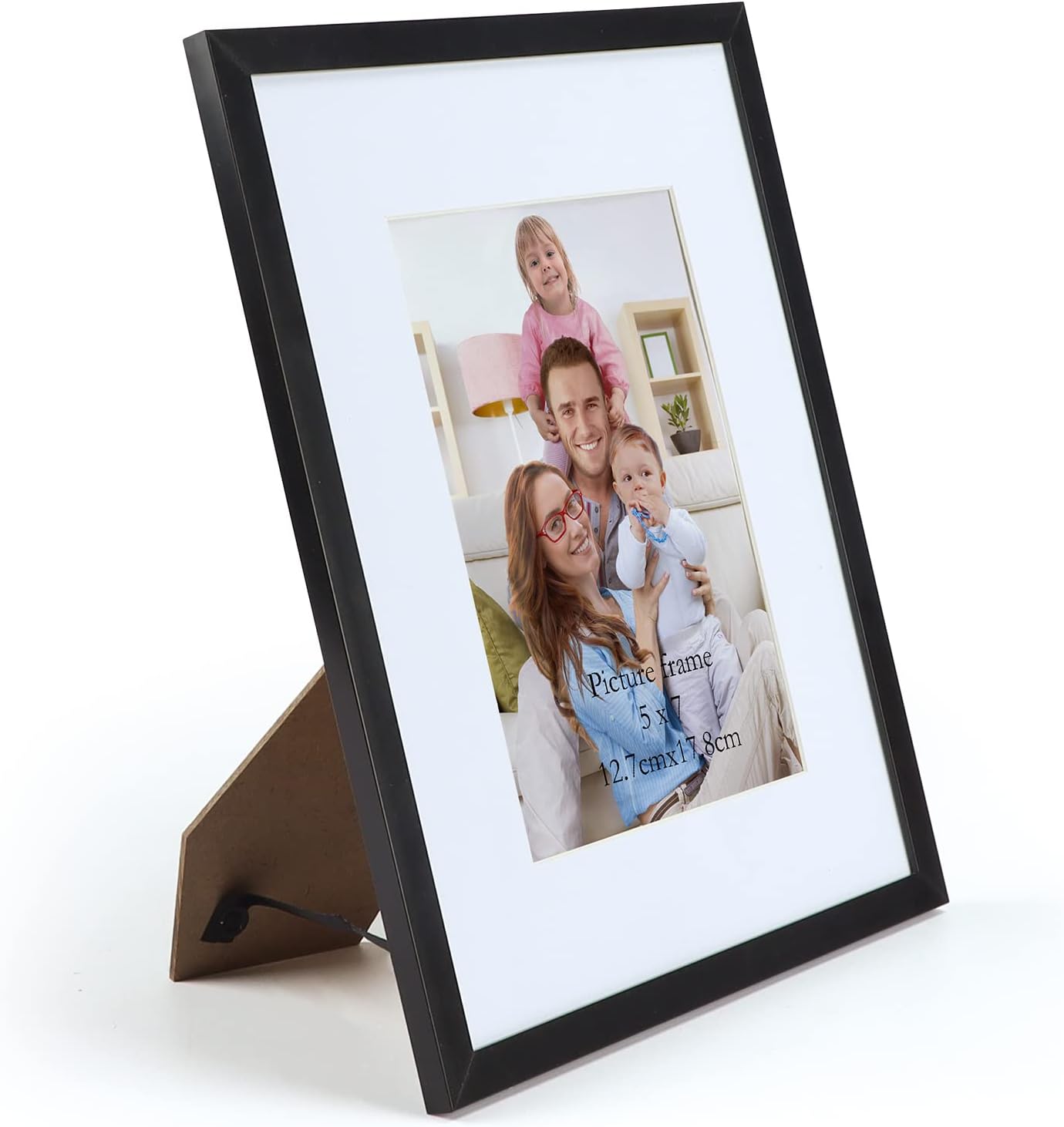 Black 8x10 Picture Frame Set of 10, Matted to 5x7 Picture with Mat or 8x10 Photo without Mat