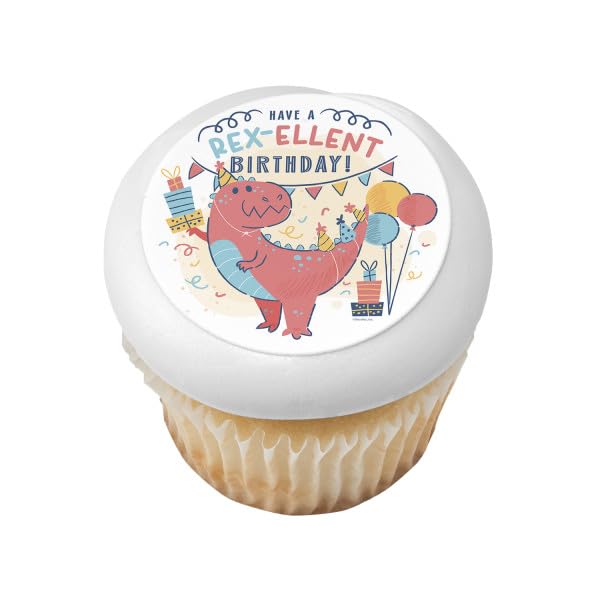 Hav a REX-ellent Birthday PhotoCake® Edible Cake Topper Icing Image,
