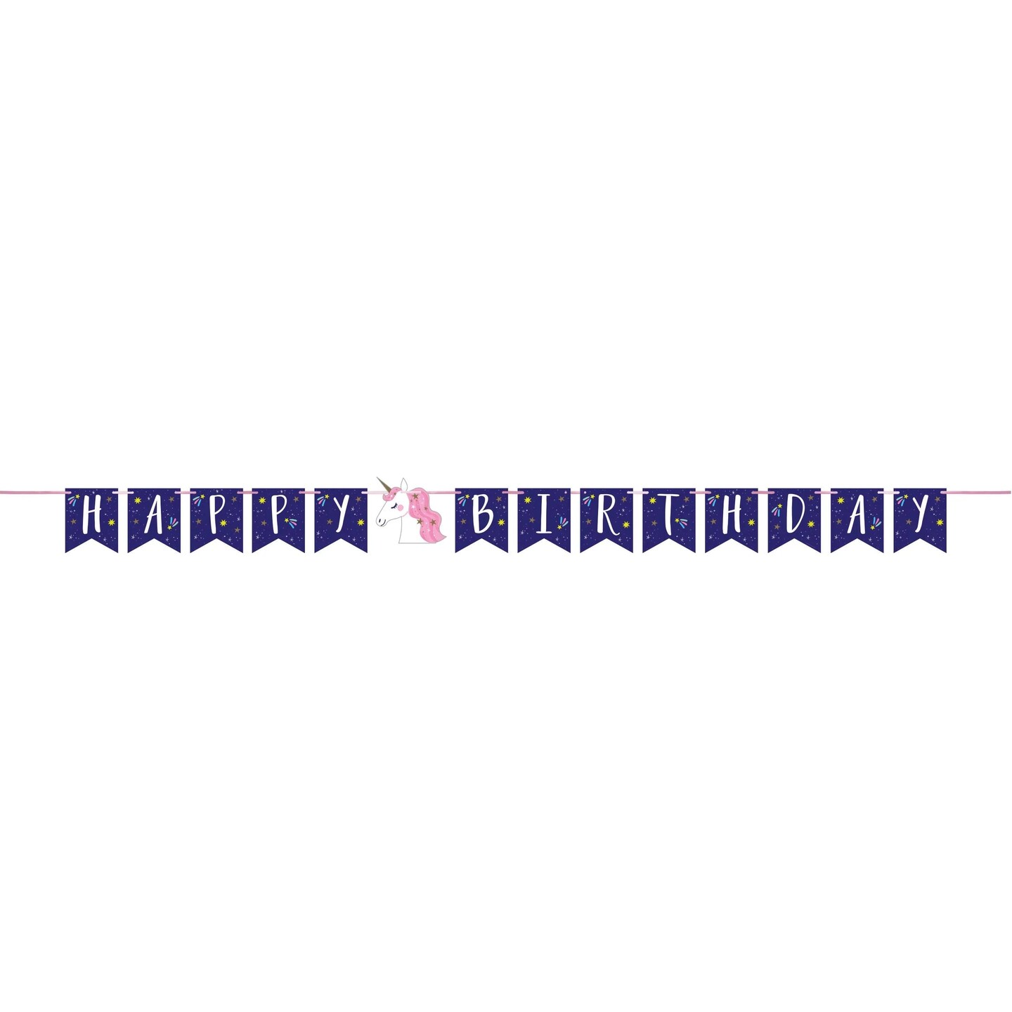 Bulk Pack of 2 Unicorn Galaxy Banners w/ Ribbon