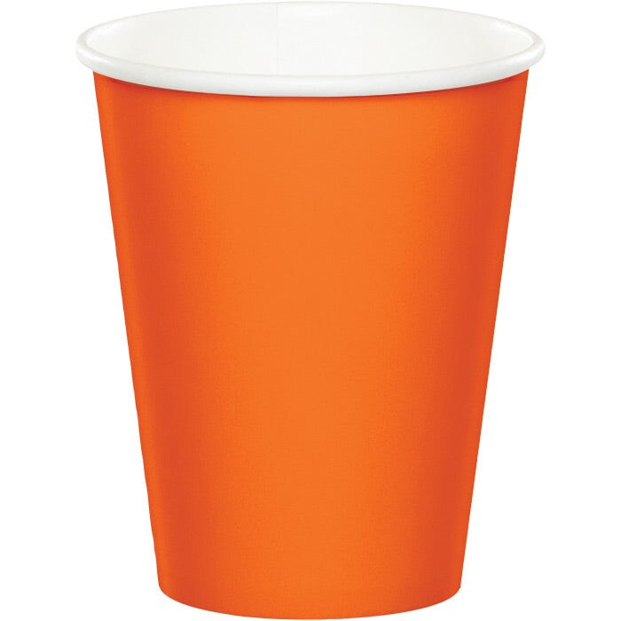 Sunkissed Orange Hot/Cold Paper Cups 9 Oz (24/Pkg)