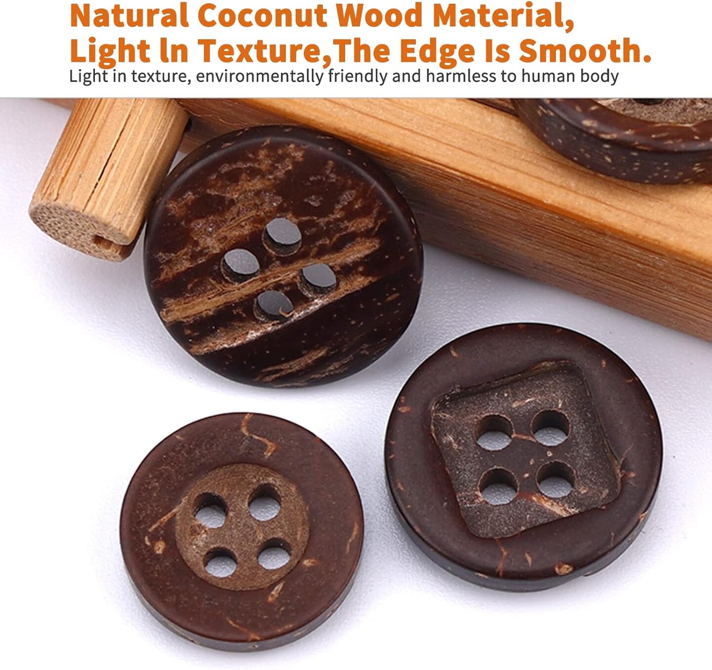 Mixed Vintage Wood Buttons for Crafts,Assorted Shapes Bulk DIY Sewing