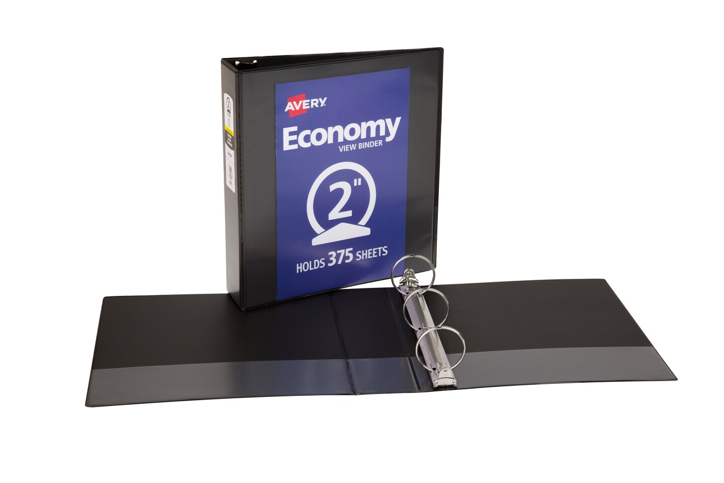 Avery Economy View 3 Ring Binder, 2&#x22; Round Rings, 1 Black Binder (05781)