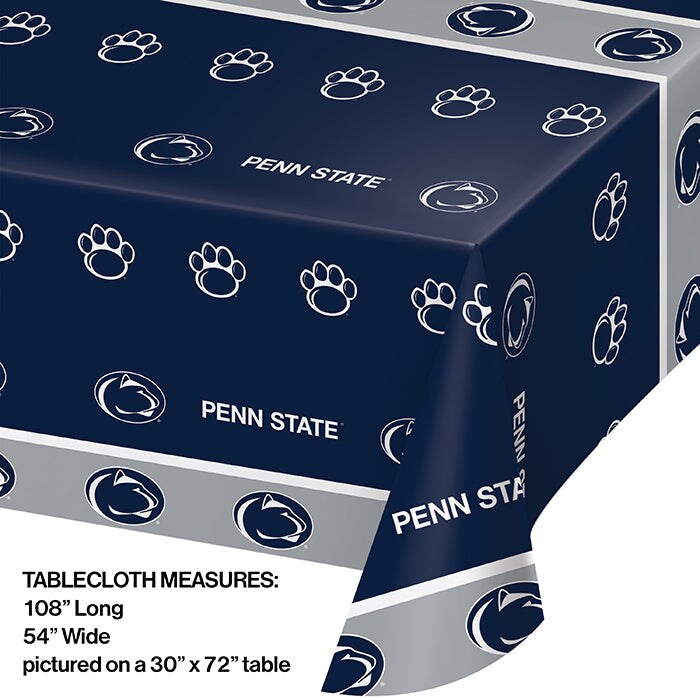 Bulk Pack of 2 Penn State Nittany Lions Plastic Table covers, 54&#x22;x108&#x22;