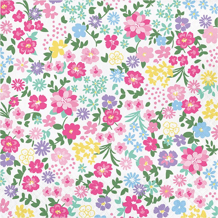 Floral Tea Party Luncheon Napkin, 2 Sided (16/Pkg)