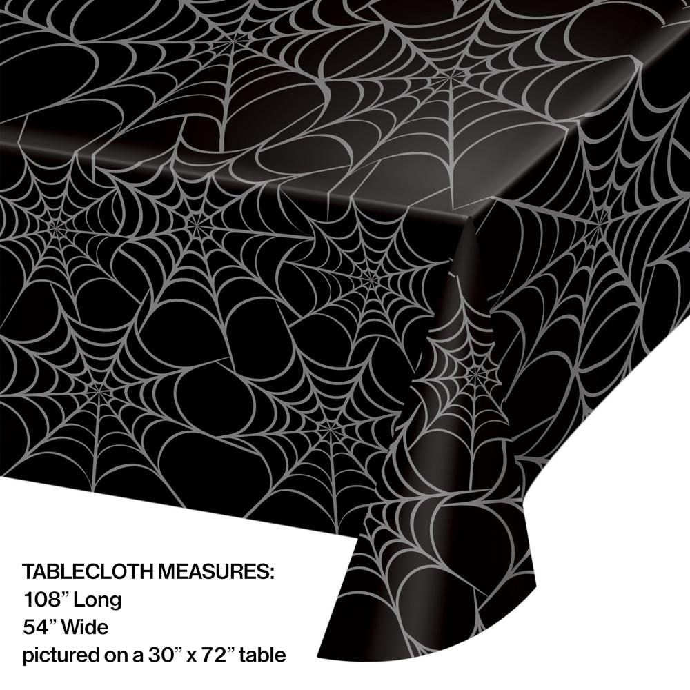 Silver Web Plastic Table Cover