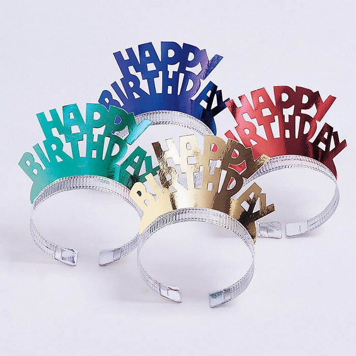 Foil Birthday Tiaras (4/Pkg)