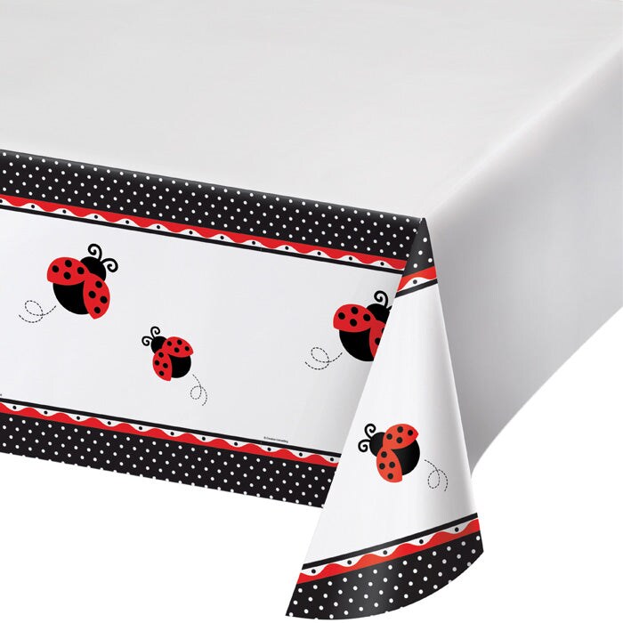 Ladybug Fancy Tablecover Plastic 54&#x22; X 108&#x22;