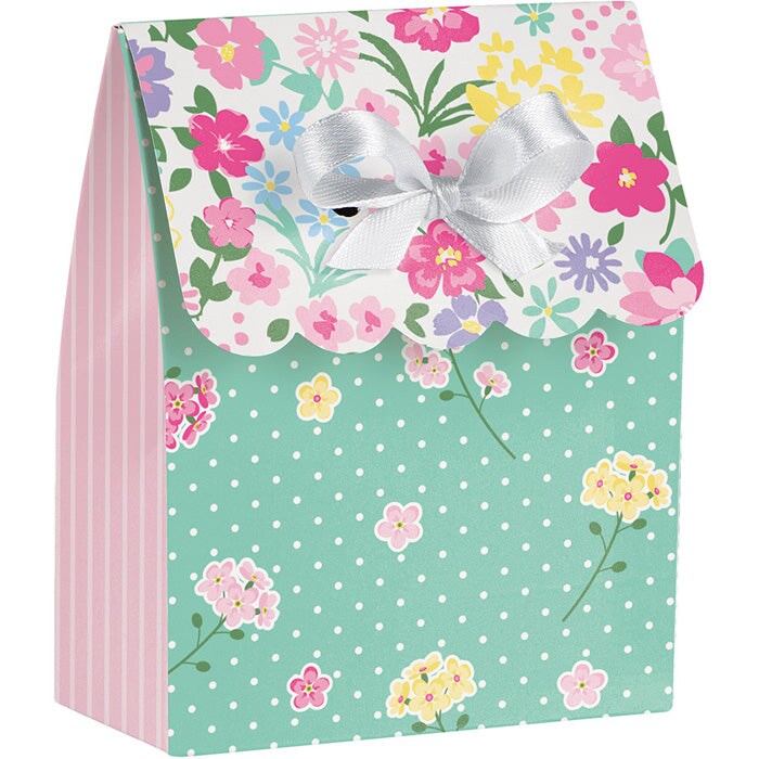 Floral Tea Party Favor Bag W/Ribbon (6/Pkg)