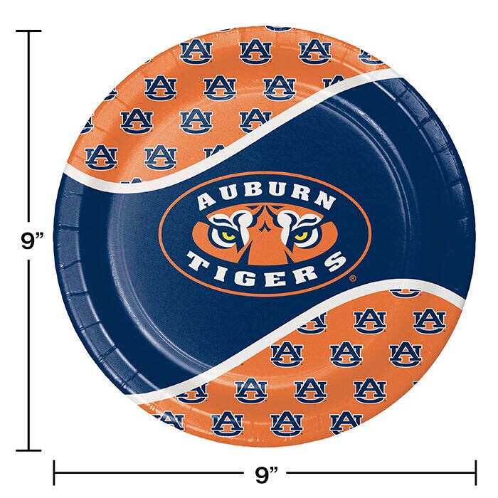Auburn Tigers Paper Plates (8/Pkg)