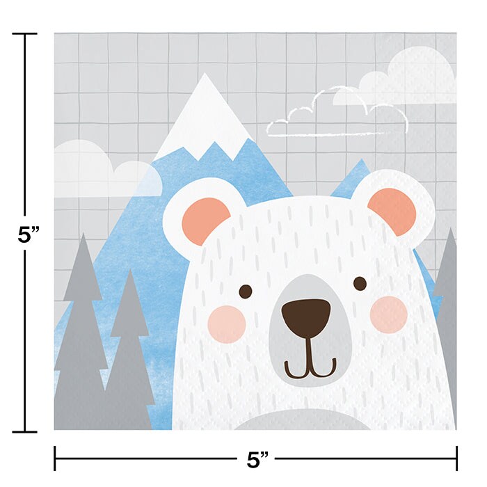 Birthday Bear Party Beverage Napkins (16/Pkg)