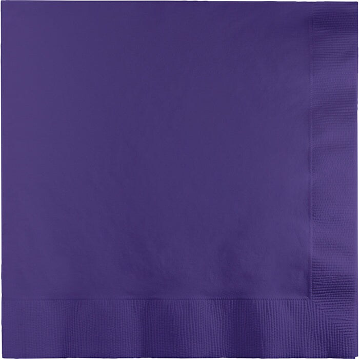 Bulk Pack of 50 Purple Dinner Napkins 3Ply 1/4Fld