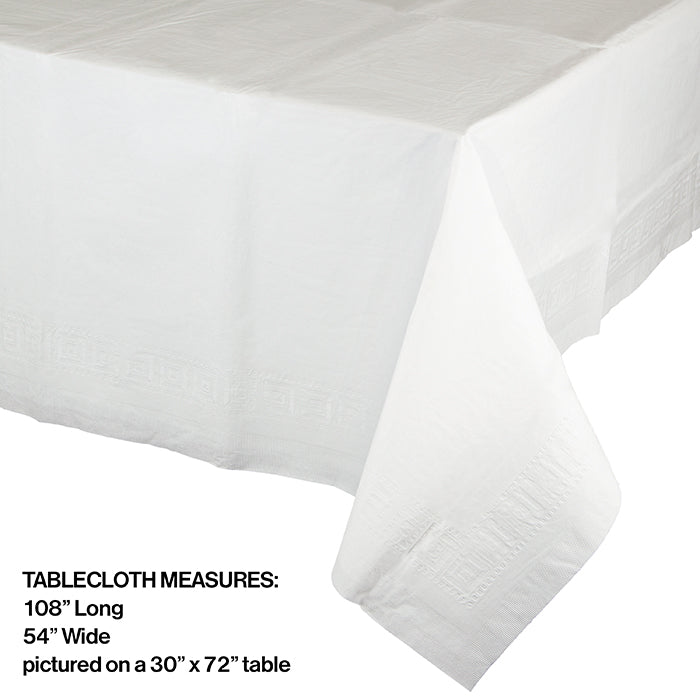 White Tablecover 54&#x22;X 108&#x22; Polylined Tissue