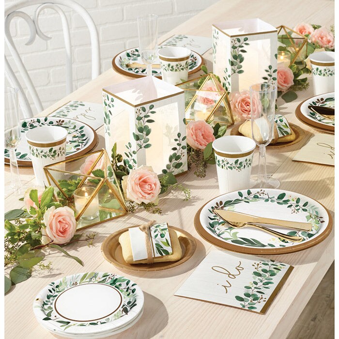 Eucalyptus Greens Paper Dessert Plate (8/Pkg)