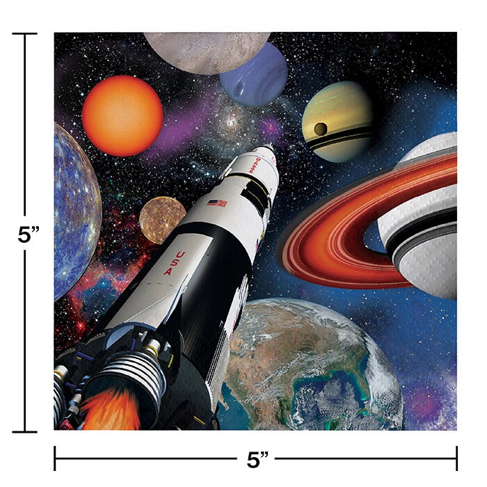 Bulk Pack of 32 Space Blast Beverage Napkins, 3 Ply