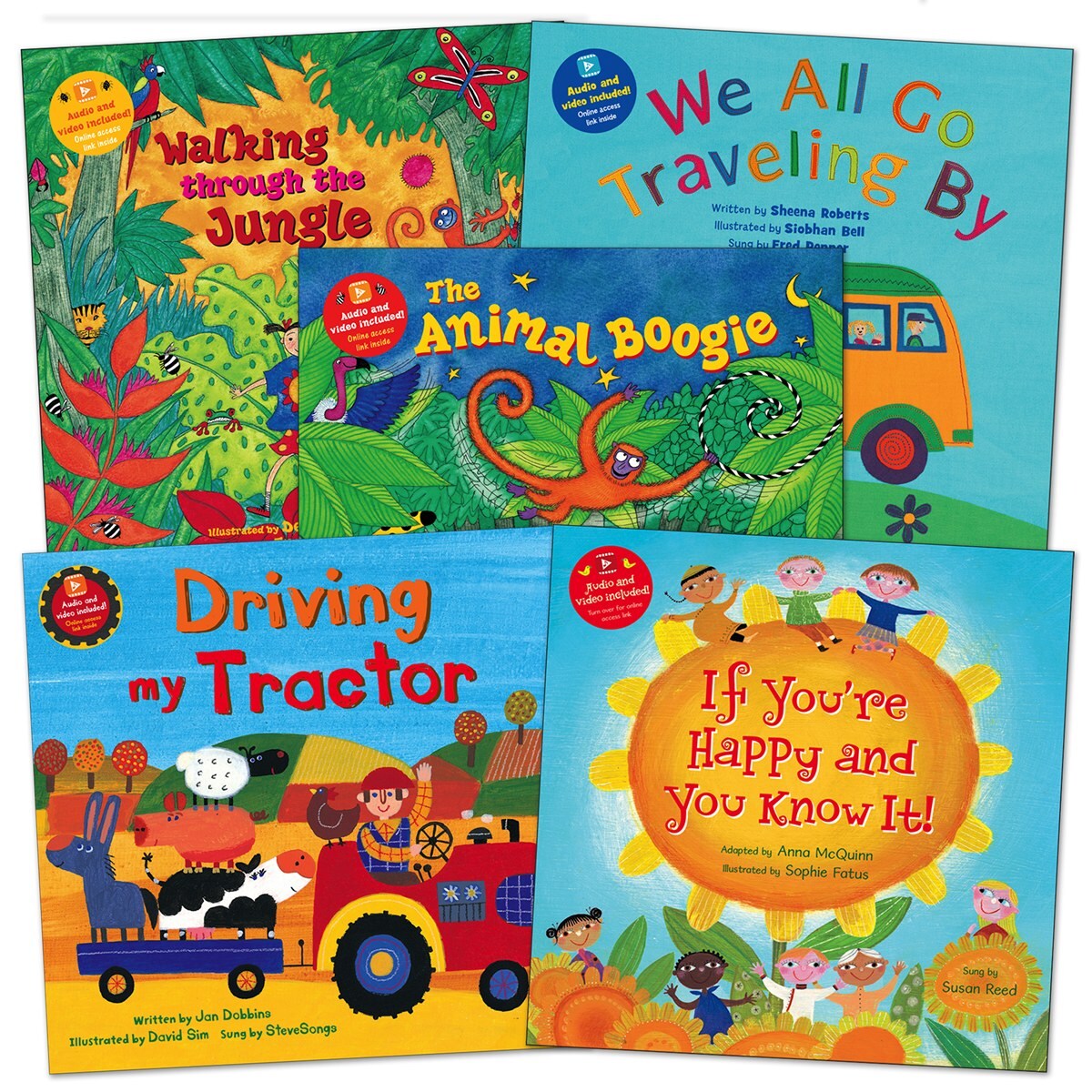 Barefoot Books Sing-Along Books with Audio and Video Accompaniment - Set of 5