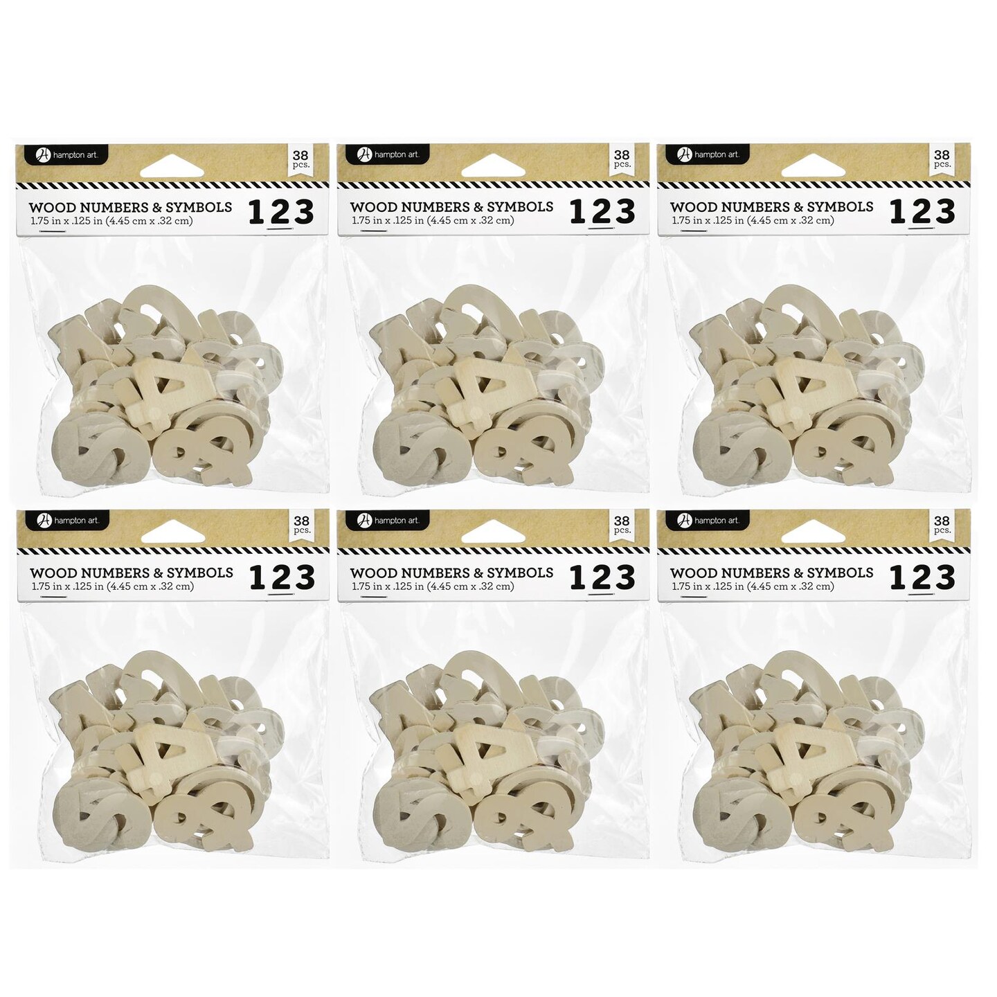 Essentials By Leisure Arts Bundle Wood Numbers, 6Pk Of 38Pc - Assorted Wooden Numbers For Crafts, Diy Projects, Home Décor & More - Perfect For Customizing Signs, Art, And Creative Crafting