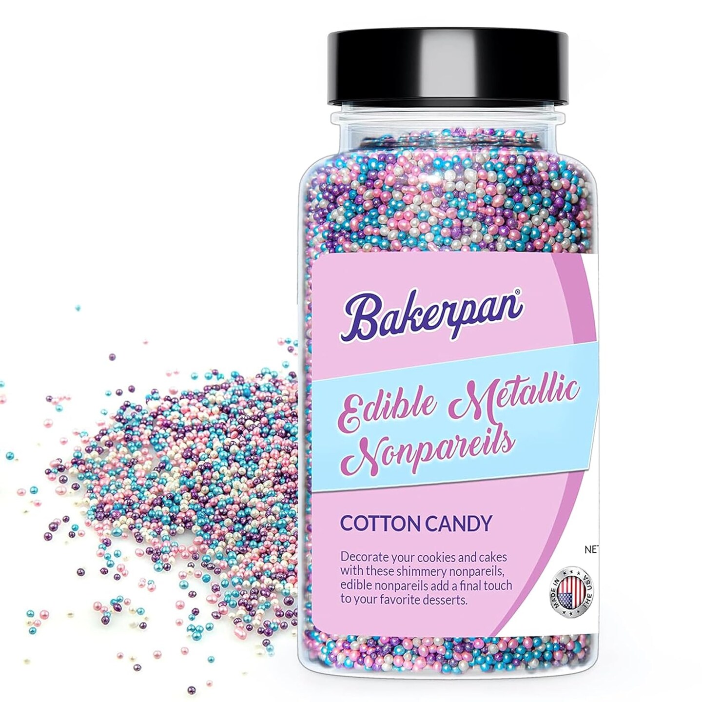 Edible Pastel Colors Nonpareils Sprinkles for Cupcakes, Pastel Sprinkles Edible for Cake Decorating - 5.1 Ounces (Made in USA)