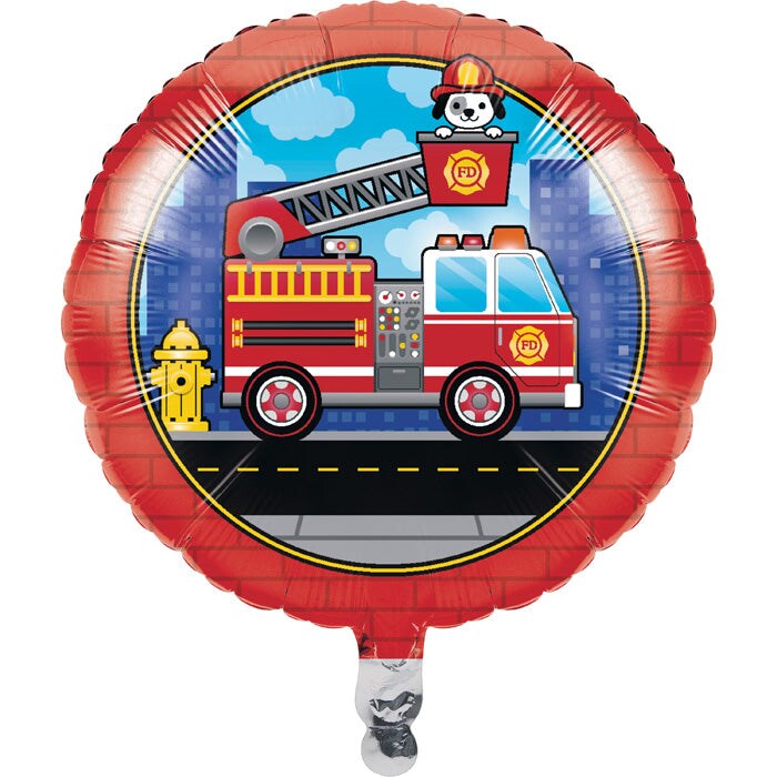 18&#x22; Fire Truck Metallic Balloon