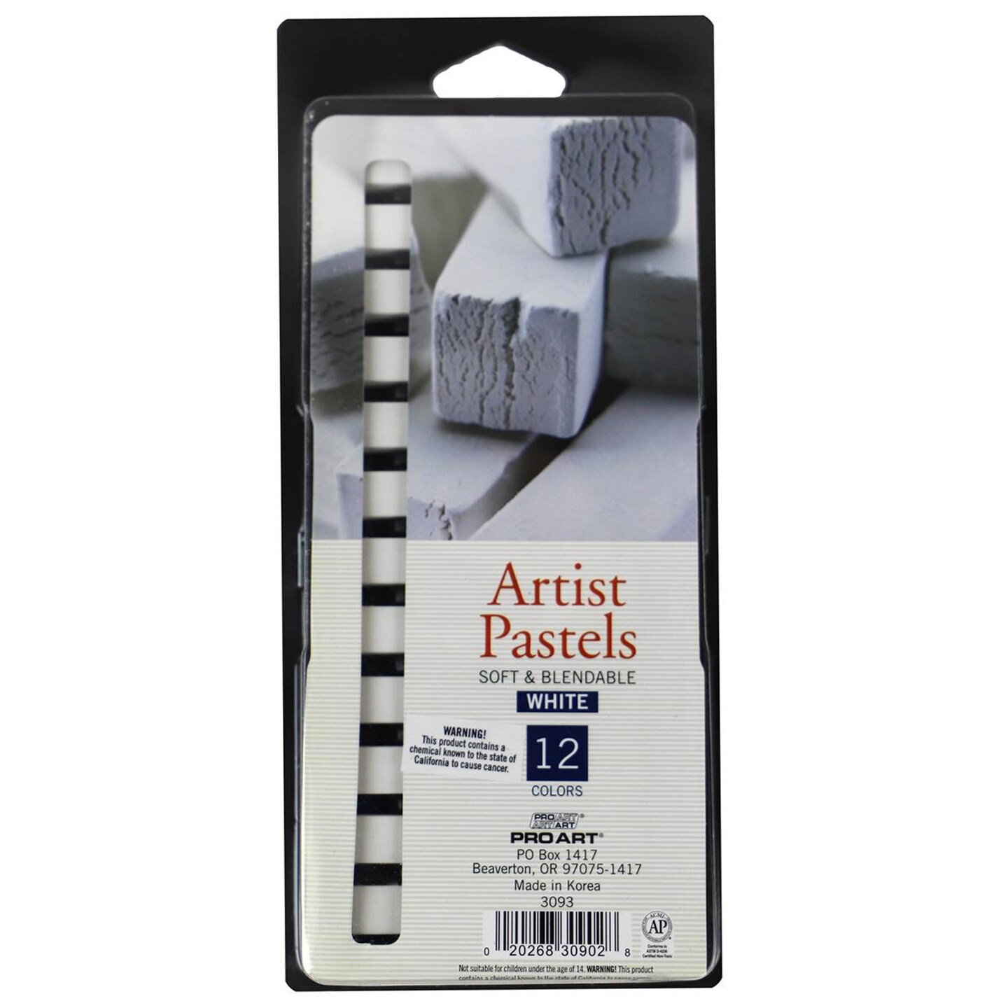 Pro Art Artist Pastels Square 12pc White, Soft Pastels, Pastels for Artists, Soft for Artists, Chalk Pastels, Pastel Crayons, Pastel Chalk, Art Supplies