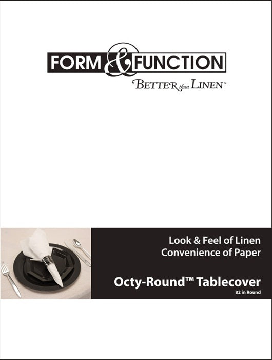 White Round 82&#x22; Plastic Tablecover
